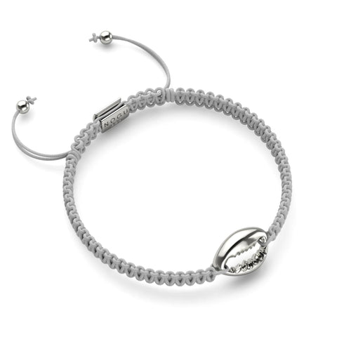 Cowrie Shell White Macrame Bracelet | .925 Sterling Silver